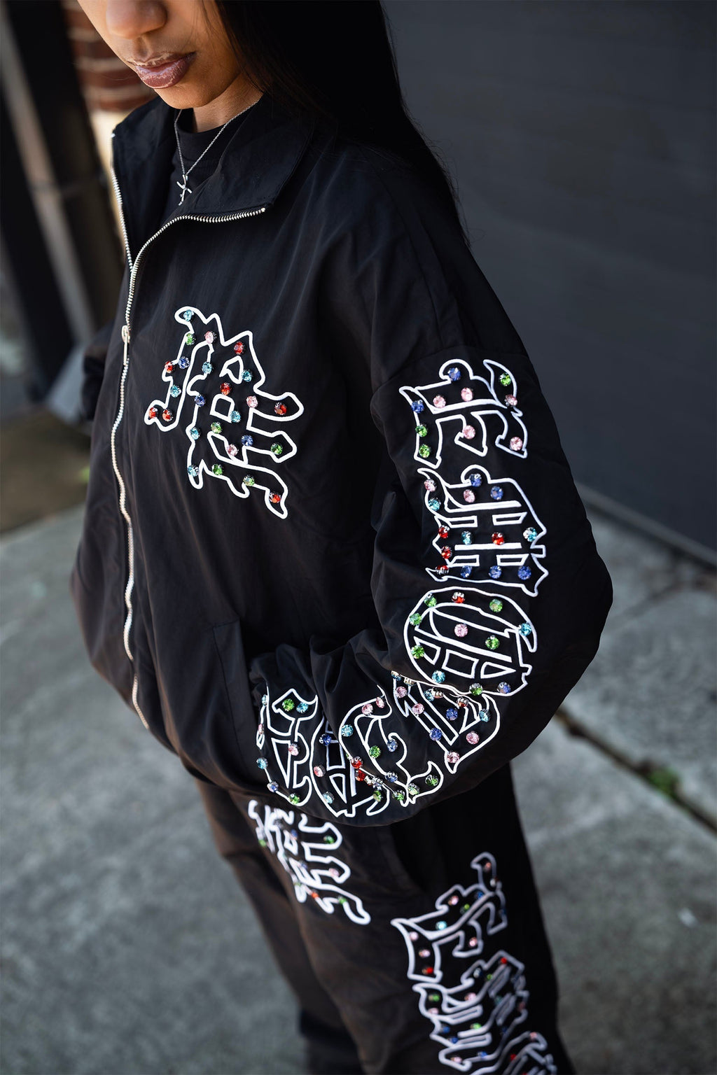 “ME” Rhinestone Nylon Jacket