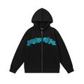 Trapstar Style Autumn/Winter Teal & Blue Gradient Full-Zip Hoodie - Black
