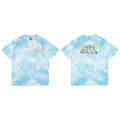 Gallery Dept. Marble Tie-Dye Gold Logo Short Sleeve T-Shirt - Light Blue