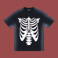 Trapstar Distressed Ribcage Graphic Tee - Black/White