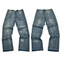 Gallery Dept. Paint Splatter & Logo Distressed Charcoal Denim Jeans