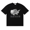 Rhude USA Map American Flag Graphic Black Oversized T‑Shirt